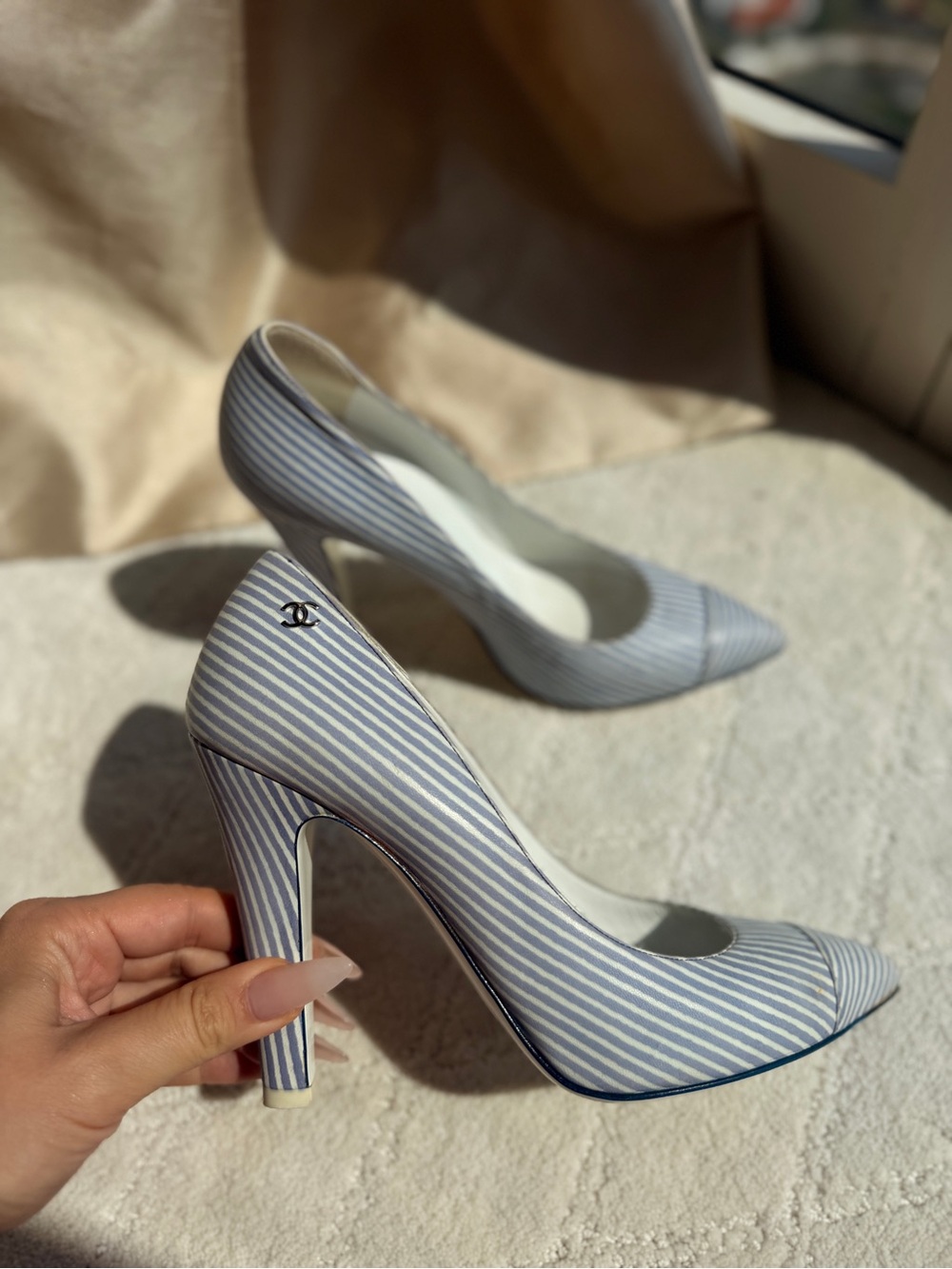 Chanel Vintage Striped Pumps
